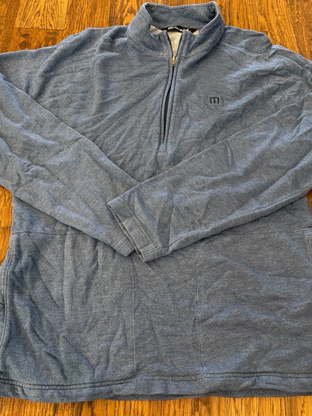 Travis Mathew Men's Heathered Navy Half-Zip Pullover